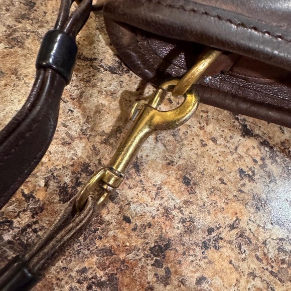 Vintage Early 80's Coach Leather Shoulder Clutch Bag Dark Brown Purse #0132 - Picture 9 of 16